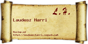 Laudesz Harri névjegykártya